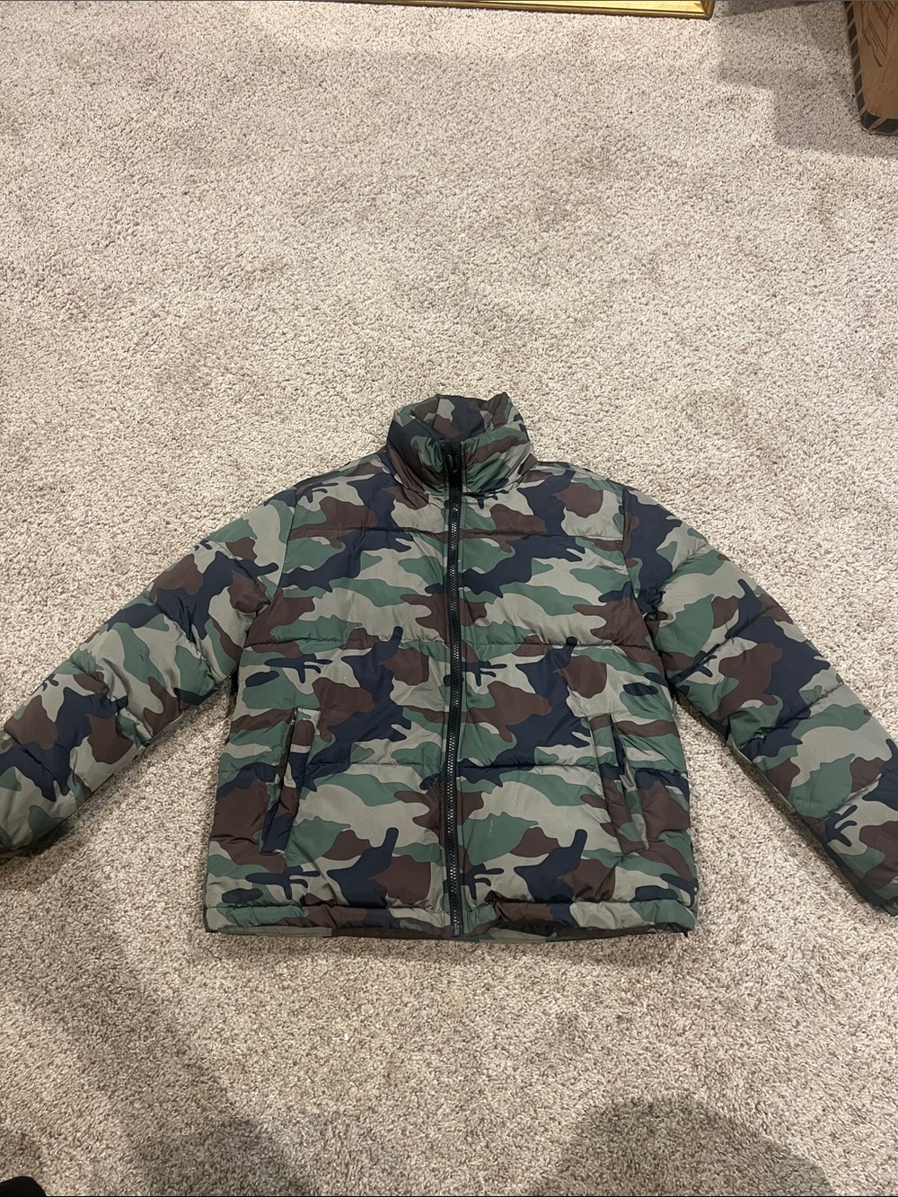 Forever 21 Kids Green Camo Puffer Jacket